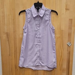 Lavender sleeveless collar blouse